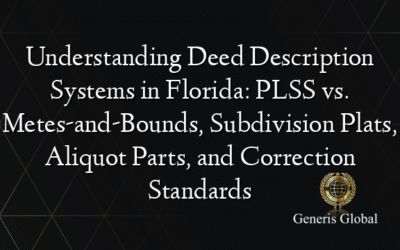 Understanding Deed Description Systems in Florida: PLSS vs. Metes-and-Bounds, Subdivision Plats, Aliquot Parts, and Correction Standards