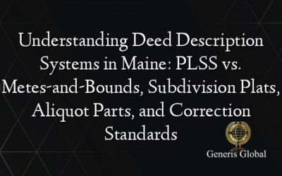 Understanding Deed Description Systems in Maine: PLSS vs. Metes-and-Bounds, Subdivision Plats, Aliquot Parts, and Correction Standards
