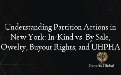 Understanding Partition Actions in New York: In-Kind vs. By Sale, Owelty, Buyout Rights, and UHPHA