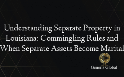 Understanding Separate Property in Louisiana: Commingling Rules and When Separate Assets Become Marital