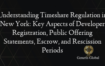 Understanding Timeshare Regulation in New York: Key Aspects of Developer Registration, Public Offering Statements, Escrow, and Rescission Periods