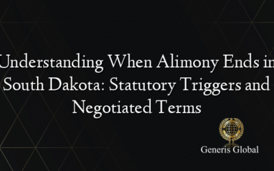 Understanding When Alimony Ends in South Dakota: Statutory Triggers and Negotiated Terms