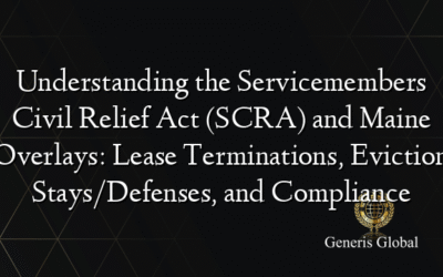 Understanding the Servicemembers Civil Relief Act (SCRA) and Maine Overlays: Lease Terminations, Eviction Stays/Defenses, and Compliance