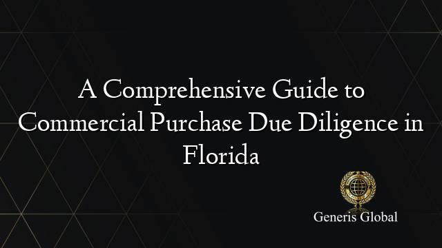 A Comprehensive Guide to Commercial Purchase Due Diligence in Florida