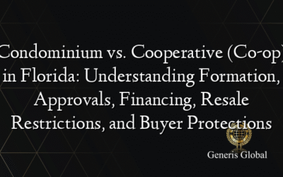Condominium vs. Cooperative (Co-op) in Florida: Understanding Formation, Approvals, Financing, Resale Restrictions, and Buyer Protections