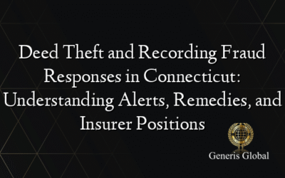 Deed Theft and Recording Fraud Responses in Connecticut: Understanding Alerts, Remedies, and Insurer Positions