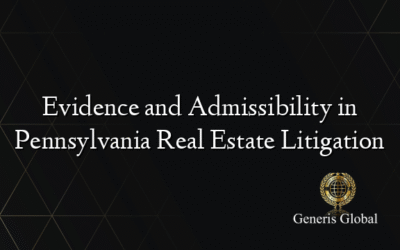 Evidence and Admissibility in Pennsylvania Real Estate Litigation