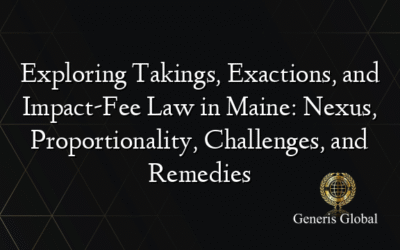 Exploring Takings, Exactions, and Impact-Fee Law in Maine: Nexus, Proportionality, Challenges, and Remedies