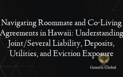 Navigating Roommate and Co-Living Agreements in Hawaii: Understanding Joint/Several Liability, Deposits, Utilities, and Eviction Exposure