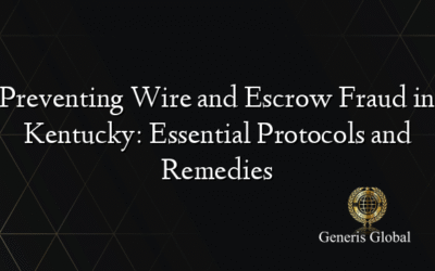 Preventing Wire and Escrow Fraud in Kentucky: Essential Protocols and Remedies