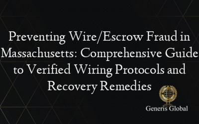 Preventing Wire/Escrow Fraud in Massachusetts: Comprehensive Guide to Verified Wiring Protocols and Recovery Remedies