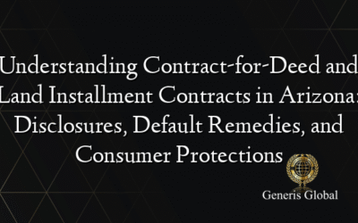 Understanding Contract-for-Deed and Land Installment Contracts in Arizona: Disclosures, Default Remedies, and Consumer Protections