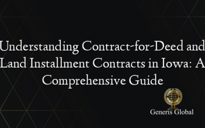 Understanding Contract-for-Deed and Land Installment Contracts in Iowa: A Comprehensive Guide
