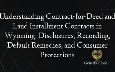 Understanding Contract-for-Deed and Land Installment Contracts in Wyoming: Disclosures, Recording, Default Remedies, and Consumer Protections