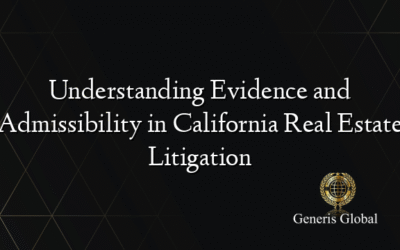 Understanding Evidence and Admissibility in California Real Estate Litigation