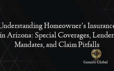 Understanding Homeowner’s Insurance in Arizona: Special Coverages, Lender Mandates, and Claim Pitfalls