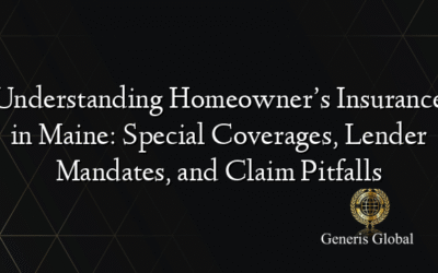 Understanding Homeowner’s Insurance in Maine: Special Coverages, Lender Mandates, and Claim Pitfalls