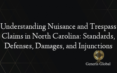 Understanding Nuisance and Trespass Claims in North Carolina: Standards, Defenses, Damages, and Injunctions