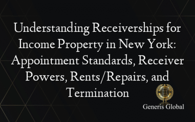 Understanding Receiverships for Income Property in New York: Appointment Standards, Receiver Powers, Rents/Repairs, and Termination