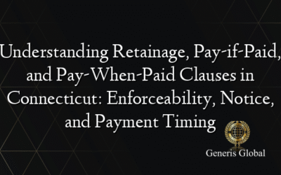Understanding Retainage, Pay-if-Paid, and Pay-When-Paid Clauses in Connecticut: Enforceability, Notice, and Payment Timing