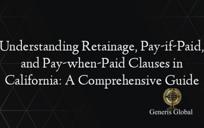 Understanding Retainage, Pay-if-Paid, and Pay-when-Paid Clauses in California: A Comprehensive Guide