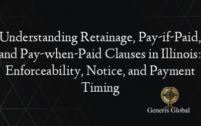 Understanding Retainage, Pay-if-Paid, and Pay-when-Paid Clauses in Illinois: Enforceability, Notice, and Payment Timing