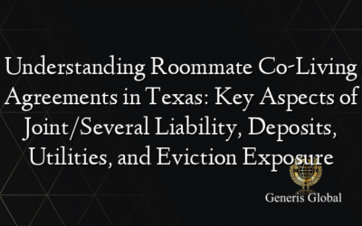 Understanding Roommate Co-Living Agreements in Texas: Key Aspects of Joint/Several Liability, Deposits, Utilities, and Eviction Exposure