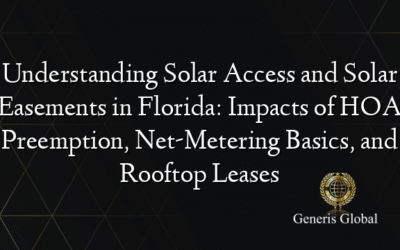 Understanding Solar Access and Solar Easements in Florida: Impacts of HOA Preemption, Net-Metering Basics, and Rooftop Leases