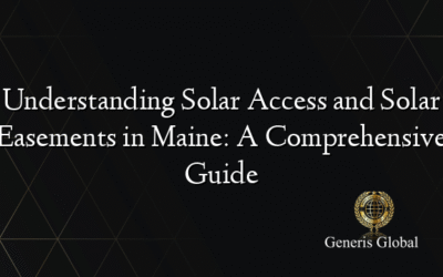 Understanding Solar Access and Solar Easements in Maine: A Comprehensive Guide
