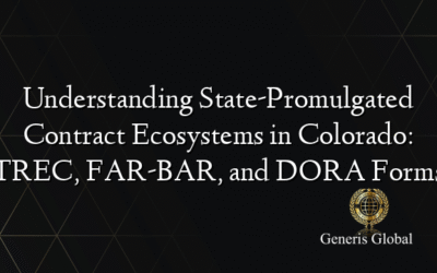 Understanding State-Promulgated Contract Ecosystems in Colorado: TREC, FAR-BAR, and DORA Forms
