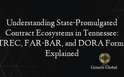 Understanding State-Promulgated Contract Ecosystems in Tennessee: TREC, FAR-BAR, and DORA Forms Explained