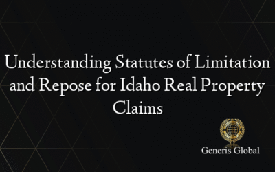 Understanding Statutes of Limitation and Repose for Idaho Real Property Claims