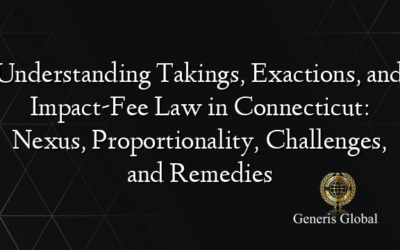 Understanding Takings, Exactions, and Impact-Fee Law in Connecticut: Nexus, Proportionality, Challenges, and Remedies