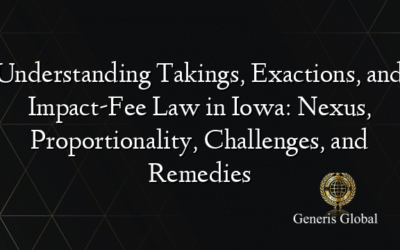 Understanding Takings, Exactions, and Impact-Fee Law in Iowa: Nexus, Proportionality, Challenges, and Remedies