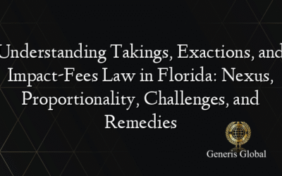 Understanding Takings, Exactions, and Impact-Fees Law in Florida: Nexus, Proportionality, Challenges, and Remedies