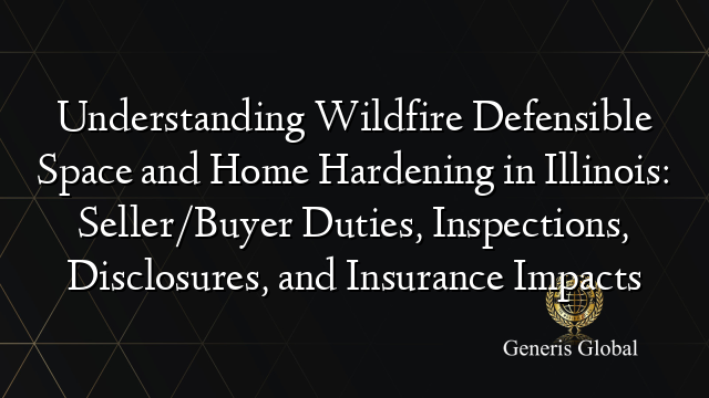 Understanding Wildfire Defensible Space and Home Hardening in Illinois: Seller/Buyer Duties, Inspections, Disclosures, and Insurance Impacts