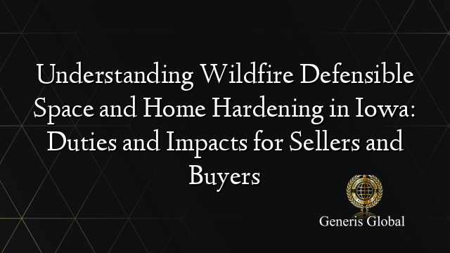 Understanding Wildfire Defensible Space and Home Hardening in Iowa: Duties and Impacts for Sellers and Buyers