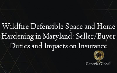 Wildfire Defensible Space and Home Hardening in Maryland: Seller/Buyer Duties and Impacts on Insurance