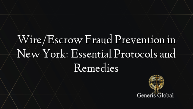 Wire/Escrow Fraud Prevention in New York: Essential Protocols and Remedies