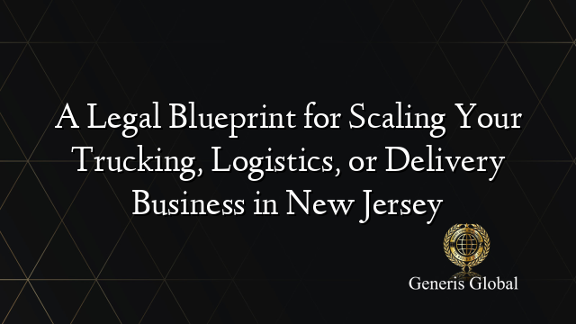 A Legal Blueprint for Scaling Your Trucking, Logistics, or Delivery Business in New Jersey
