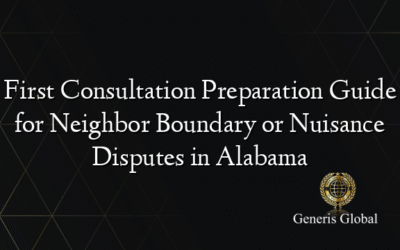 First Consultation Preparation Guide for Neighbor Boundary or Nuisance Disputes in Alabama