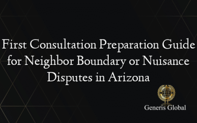 First Consultation Preparation Guide for Neighbor Boundary or Nuisance Disputes in Arizona