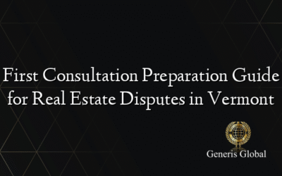 First Consultation Preparation Guide for Real Estate Disputes in Vermont