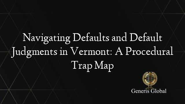 Navigating Defaults and Default Judgments in Vermont: A Procedural Trap Map
