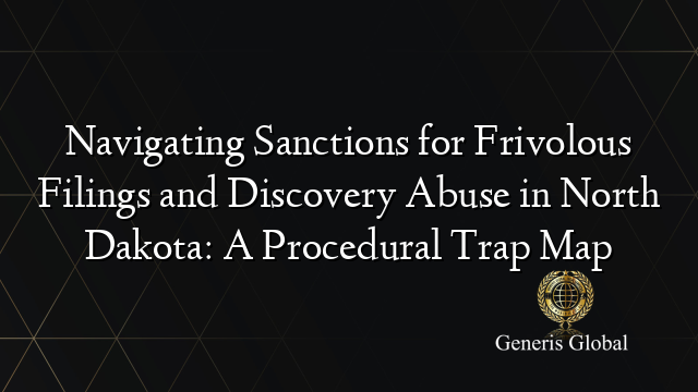 Navigating Sanctions for Frivolous Filings and Discovery Abuse in North Dakota: A Procedural Trap Map