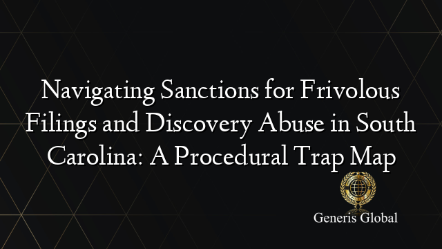 Navigating Sanctions for Frivolous Filings and Discovery Abuse in South Carolina: A Procedural Trap Map