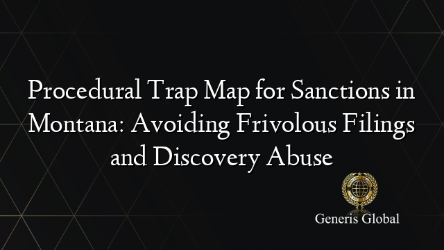 Procedural Trap Map for Sanctions in Montana: Avoiding Frivolous Filings and Discovery Abuse