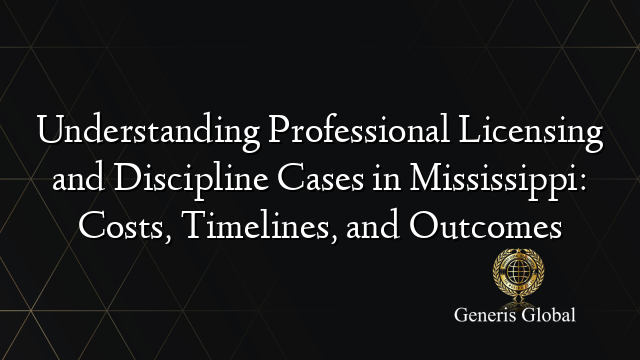 Understanding Professional Licensing and Discipline Cases in Mississippi: Costs, Timelines, and Outcomes